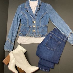 Premium vintage jacket and white turtle neck